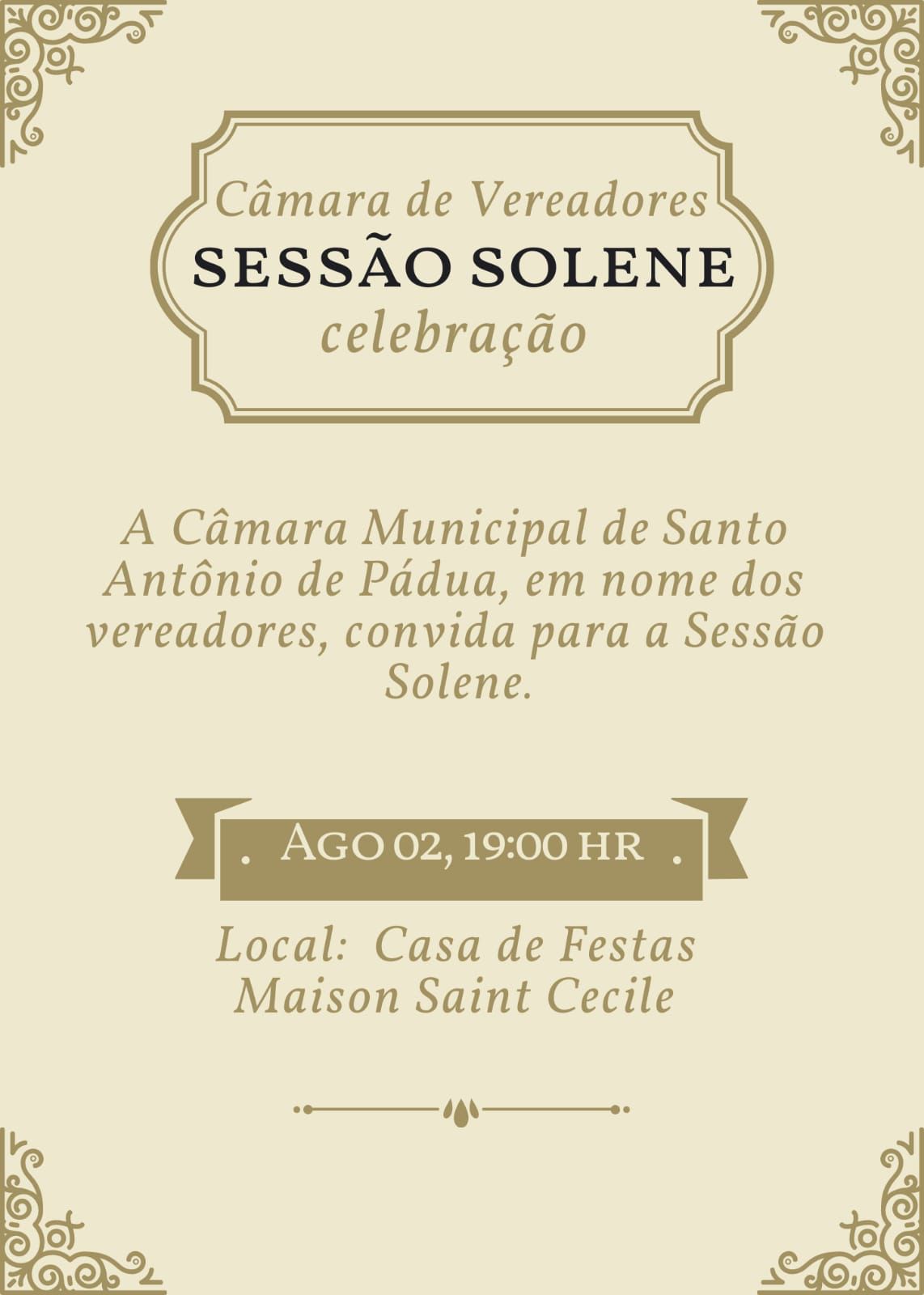 Informações da Sessão Solene