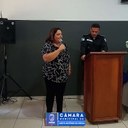 Vereadora Eliana Blanc representa a Câmara Municipal em comemoração do 1º ano da Patrulha Escolar.